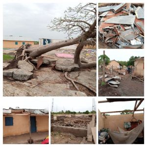 Dégâts causés par la tempête d'avril 2020 au niveau de la ferme-orphelinat de Yovokopé